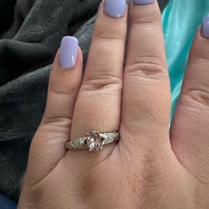 Elegant Silver Ring with Pink Stone